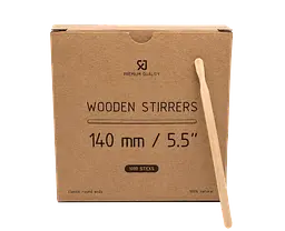 Мішалка для напоїв дерев`яна 14см/5,5мм Картон (WOODEN) (1000 шт)