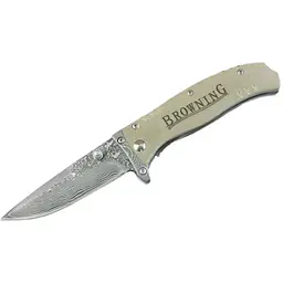Ніж складний Browning-F107 Damascus, ручка дамаська сталь, довжина 178 мм, 160 гр, Box