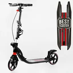 Самокат Best Scooter складаний 64х16х93-103 см Чорно-червоний 000231308 - мініатюра 2