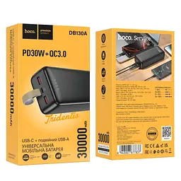 Зовнішній акумулятор HOCO DB130A Tridentis 30000 mAh power bank PD 30W - мініатюра 3