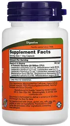 Пробіотик-10 (Probiotic), 25 млрд КУО, 50 вегетаріанських капсул NOW Foods - мініатюра 3