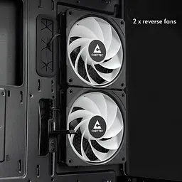 Корпус Chieftec VISTA GT-01B-OP 3x120mm A-RGB, ATX, без Блок живлення, Чорний - мініатюра 9