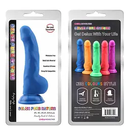Фалоімітатор Delux Pure Nature Carl.L 21.7 см синій - мініатюра 2