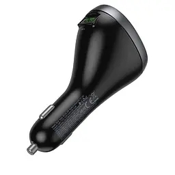 Автомобільний зарядний пристрій Hoco Z61А USB/2 Type-C PD 60W з роз'ємом прикурювача та дисплеєм чорний - мініатюра 5