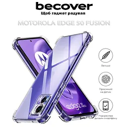 Чохол до мобільного телефона BeCover Anti-Shock Motorola Edge 50 Fusion Clear (712307) - мініатюра 4