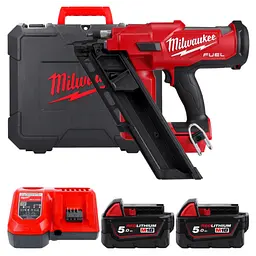 Пістолет цвяхозабивний акумуляторний безщітковий MILWAUKEE, M18 FFN-502C, 50/90мм (зарядний пристрій M12-18 FC, 2 акумулятори М1