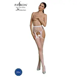Еротичні колготки-бодістокінг Passion Eco S001 S-L білі