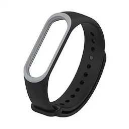 Силіконовий ремінець для фітнес-браслета XiaomiXiaomi Band 3 4 Black-Grey Черно-Серий