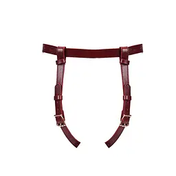 Шкіряні трусики для страпона Liebe Seele Wine Red Strap on Harness, універсальний розмір - мініатюра 4