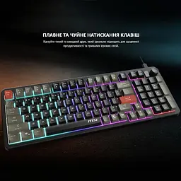 Клавіатура мембранна FORGE GK110 UA 98key, USB-A, EN/UKR/RU, LED, чорний MSI teh0013900 - мініатюра 7