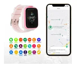 Дитячий смарт-годинник Amigo GO006 GPS 4G WIFI Videocall з відеодзвінком Pink Рожеві - мініатюра 7