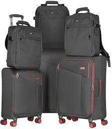 Набір валіз Trek (L+M+S) TSA 4 колеса + 3 рюкзаки Cabin (2E-BPET-CABIN-GR) поліестр сірий 2E sum0027643