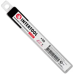 Лезо змінне сегментне для ножа будівельного Intertool 9 мм (в упаковці 10 шт.)