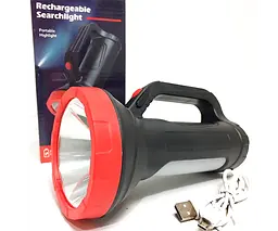Фонарь поисковый (прожектор) Новый XPRO Rechargeable Search Light Portable Highlight 50W с USB зарядкой черный (Rechargeable_Search_411) - мініатюра 4