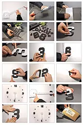 Настінний годинник DIY Clock NEW black з цифрами - мініатюра 12