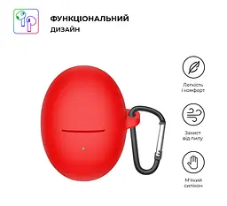 Силіконовий чохол для навушників JBL FreeBuds 5, Hang Case, червоний, ультратонкий захисний кейс товщиною 2 мм, захист від подряпин, пилу та ударів, компактний, з карабіном для кріплення, ArmorStandart (ARM80461) - мініатюра 2