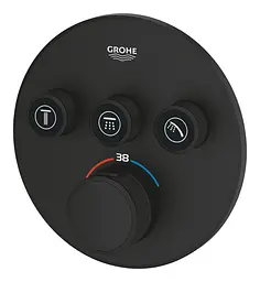Термостат для вбудовуваного монтажу на 3 виходи Grohe Grohtherm SmartControl 29508KF0, Чорний матовий - мініатюра 4