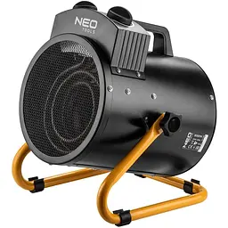Теплова гармата Neo Tools електрична, 3кВт, 80м кв, 354м куб/год, нагрів. елемент - нерж. сталь, IPX4, чорний