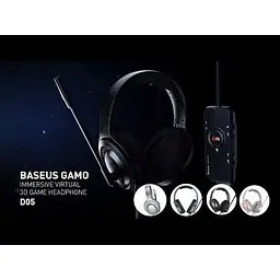 Навушники Baseus Gamo Immersive Virtual 3D Game Headphone D05 (PC) версія для ПК чорні - мініатюра 5