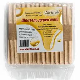 Шпатель дерев'яний для депіляції Silk&SoftT 93x10x2 фасований 100 шт.