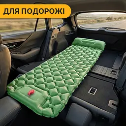 Надувний похідний килимок матрац LEOBRO Air Mat 190 x 60 см Green (LB-1095) - мініатюра 8