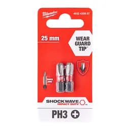 Біта SHOCKWAVE MILWAUKEE, PH3, 25мм, (2 шт) (заміна на 4932500354) - мініатюра 2