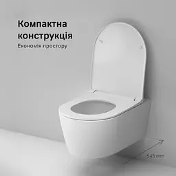 Унітаз підвісний AquaSpin AM.PM Func 54 см, із сидінням мікроліфт білий CFA1903SC - мініатюра 7