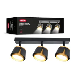 Світильник точковий накладний поворотний без лампи Maxus Spot Flora Base GX53x3 Black Golden