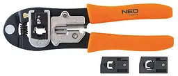 Кліщі обтискні для обтиску наконечників 4P 6P 8P Neo Tools hoz0012950