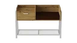 Банкетка із тумбочкою Ferrum-decor Бланка 540x1000x320 метал Сірий ДСП Дуб Артізан 16 мм (FRD-103043) - мініатюра 2