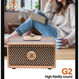 Портативна колонка ретро Kisonli G2 Bluetooth 1200 mAh 10 Вт Dark Wood - мініатюра 7