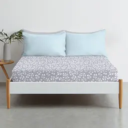 Простирадло Cosas на резинці в дитяче ліжечко 60х120 floret cs7, сірий (FoliageMiniWhiteGrey_120) - мініатюра 3