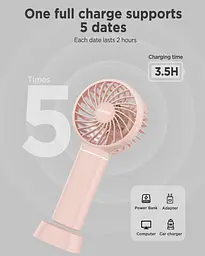Мініатюрний портативний вентилятор EasyAcc Mini Handheld Fan 5.5-17H 3 швидкості - мініатюра 3