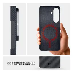 Чехол ArmorStandart BlackIcon Aramid Twill MagCase для Samsung S26 Black (ARM90145) - мініатюра 7