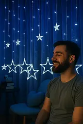 Гірлянда Xmas STAR CURTAIN 12 BlueЗіркиXPRO3M*80CM*50CM (47678-8112_223) - мініатюра 3