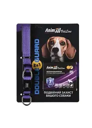 Комплект нашийник з протипаразитарною стрічкою AnimAll VetLine Double Guard 20 мм 320-400 мм Пурпуровий