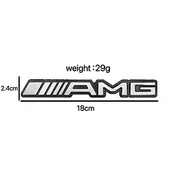 Емблема напис AMG для Mercedes 180х24мм алюміній (на скотчі) - мініатюра 2