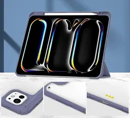 Чохол-книжка BeCover Soft Edge TPU з кріпленням Apple Pencil для Apple iPad Pro 11 M4 2024 Пурпуровий (711716) - мініатюра 3