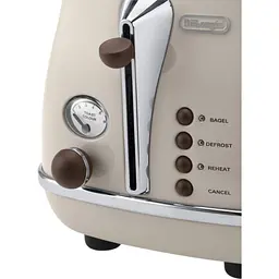 Тостер DeLonghi CTOV 2103 BG на 2 тости бежевий (0176129060/0230120036) - мініатюра 4