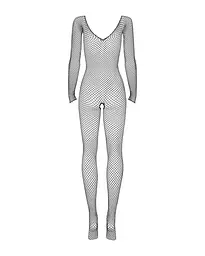 Сітчастий бодістокінг з довгим рукавом Obsessive Bodystocking N109 black чорний комбінезон S/M/L - мініатюра 4