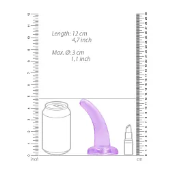 Фалоімітатор Realrock Crystal Clear Dildo 5" 11.5 см фіолетовий - мініатюра 4