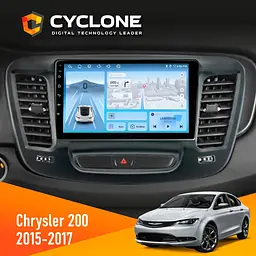 Штатна магнітола Chrysler 200 2015-2017 Cyclone C9-012 4x64, DSP, 4G Cyclone (НФ-00009724) - мініатюра 2