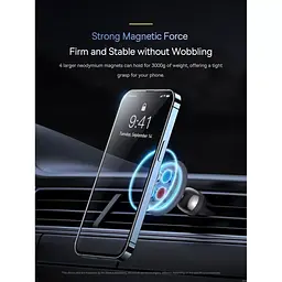 Автомобільний утримувач холдер Baseus C01 Magnetic Phone Holder Air Outlet Version SUCC000101 Black - мініатюра 8