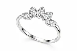 Жіноча каблучка Jewellery Continent з білого золота з фіанітами "Маркіз" 21.5 (К-0904)