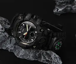 Наручний годинник чоловічий з компасом Besta Life Pro AllBlack Чорний (3085) - мініатюра 8