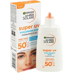 Сонцезахисний зволожувальний флюїд Garnier Ambre Solaire для шкіри обличчя з дуже високим ступенем захисту SPF 50+ 40 мл