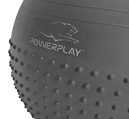 М'яч для фітнесу (фітбол) напівмасажний PowerPlay 4003 Ø65 cm Gymball Сірий + помпа (PP_4003_65cm_Light-grey) - мініатюра 3