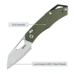Ніж складаний кишеньковий SRM Cub 261M-GP2 (7.3 см) 140Cr / G10 зелений - мініатюра 13