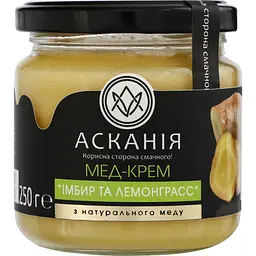 Мед-крем Ascania Імбир та лемонграсс 250 г