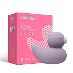 Вибратор CuteVibe Cute Vibe Ducky Вакуумный для клитора, 9.8х1.2 см фиолетовий - миниатюра 5